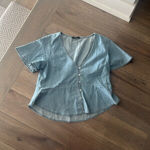 XXS denim blouse from Express